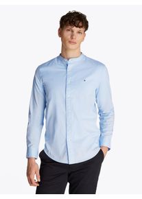 Tommy Hilfiger Herren Langarmhemd "FLEX POPLIN SOLID MAO RF SHIRT", blau, Gr. L, Web, Obermaterial: 100% Baumwolle, Hemden