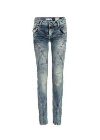 Cipo & Baxx CIPO & BAXX Damen Slim-fit-Jeans "Jeans", blau, klassisch, Gr. 26, unifarben, 98% Baumwolle;2% Elasthan, Jeans, in Straight Fit, WD175