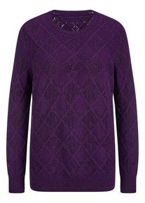 Anna Aura - Rundhals-Pullover, lila, Gr. 40 / M - Schurwolle