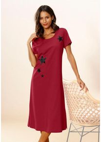 Vivance Dreams Nachthemd mehrfarbig Gr. 32/34 für Damen. Rundhals und Druck. Nachhaltig.