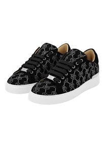 Philipp Plein Low-Top Sneaker - Sneaker Monogram Mit Schmucksteinen - Gr. 40 (EU) - in Schwarz - f&uuml;r Damen