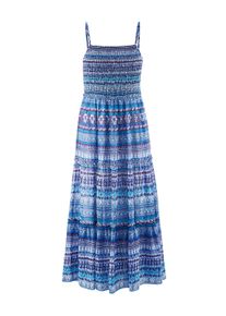 happy girls Mädchen Trägerkleid, blau, casual, Gr. 122, gemustert, Web, Obermaterial: 100% Baumwolle. Futter: 100% Polyester, Kleider