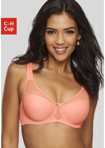 Nuance Damen Minimizer-BH, Gr. 75, orange, Netz, Microtouch, Obermaterial: 71% Polyamid, 29% Elasthan, modisch, BHs, mit Bügel und modischen
