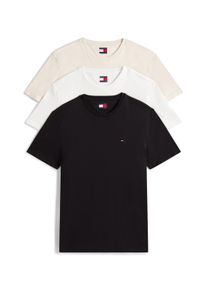 Tommy Jeans Herren T-Shirt "TJM XSLIM 3 PACK TEE"ecru, desert sand dune, schwarz, casual, Gr. XL, unifarben, Single Jersey, Obermaterial: 100%
