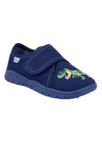 Richter Kinder Hausschuh "Mailo WMS: Mittel", Gr. 25atlantic sttyrannos dino, Baumwolle, animal-print, casual, Schuhe, Dinoschuh mit Klettverschluss,