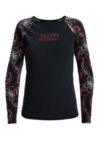 Roxy Damen Shirttop "Roxy Active"anthrazit athletic hibiscus, Gr. M, 75% Nylon, 25% Elasthan, Tops