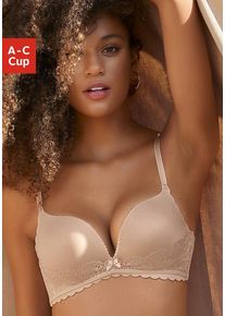 Lascana Push-up-BH caramel Gr. 85B. Mit Integriertem Kissen und ohne Bügel