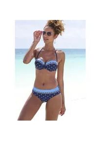 Bikini-Hose Lascana "Jimer", Damen, Gr. 34, N-Gr, blau (nachtblau), Polyamid, gepunktet, Badehosen Bikini-Hose, mit dekorativem Druck