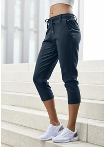 Lascana Caprileggings blau Gr. 32 für Damen. Mit Bindeband. Basic. Nachhaltig.
