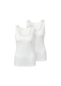 Tchibo - 2 Hemdchen aus Rippe - Damen - Gr. L - wei&szlig;