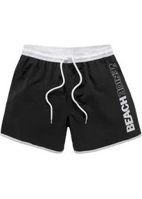 Badeshorts Venice Beach "Bo", Herren, Gr. S (46/48), N-Gr, schwarz, Microfaser, Microfaser, Polyester, Recycling-Polyester, unifarben, Badehosen Badeshorts, mit Logodruck am Bein