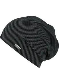 Beanie Chillouts "Pittsburgh Hat", Damen, grau (dunkelgrau, schwarz), Baumwollmischung, gestreift, M&uuml;tzen Beanie, mit weichem Baumwollmix & feiner Streifenstruktur