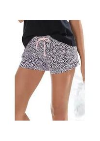 Schlafshorts Vivance DREAMS, Damen, Gr. 32/34, N-Gr, schwarz (hellrosa, schwarz), Jersey, Obermaterial: 100% Baumwolle, gemustert, comfort fit kurz, Hosen, im Allover-Druck