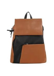 Cityrucksack CLUTY, Damen, Gr. B/H/T: 27cm x 30cm x 4cm, onesize, braun (cognac), Leder, Rindsleder, Rucks&auml;cke Cityrucksack, echt Leder, Made in Italy