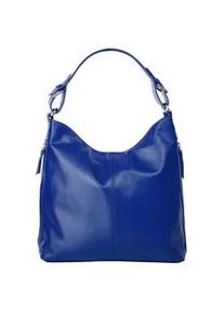 Henkeltasche Samantha Look, Damen, Gr. B/H/T: 30cm x 30cm x 12cm onesize, blau, Leder, gl&auml;nzend, Taschen, echt Leder, Made in Italy