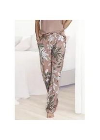 Schlafhose Lascana, Damen, Gr. 32/34, N-Gr, rosa (allover, gebl&uuml;mt, altrosa), Single Jersey, Obermaterial: 50% Baumwolle, 50% Viskose, gebl&uuml;mt, bequem kn&ouml;chellang, Hosen Schlafhose, mit floralem Druck