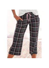 Pyjamahose s.Oliver, Damen, Gr. 32/34, N-Gr, rot (bordeaux, kariert), Single Jersey, Obermaterial: 50% Baumwolle, 50% Viskose, kariert, bequem ca. Mitte Wade, Hosen Pyjamahose, mit Allover-Druck