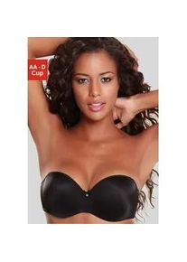 Multiway-BH Lascana, Damen, Gr. 70, Cup AA, schwarz, Microtouch, Obermaterial: 80% Polyamid (TACTEL), 20% Elasthan, BHs Push-up-BH Tr&auml;gerlose-BH, mit abnehmbaren, normalen und transparenten Tr&auml;gern