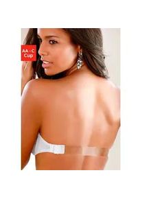 Schalen-BH Lascana, Damen, Gr. 75, Cup A, wei&szlig;, Spitze, Obermaterial: 54% Polyester, 40% Polyamid, 6% Elasthan, BHs Bandeau-BH BH Tr&auml;gerlose-BH B&uuml;gel-BH Schalen-BH, mit transparentem R&uuml;ckenteil und abnehmbaren Neckholder