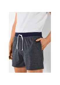 H.I.S. Schlafshorts H.I.S, Herren, Gr. 44/46 (S), N-Gr, blau (blau, meliert), Jersey, Obermaterial: 65% Baumwolle, 35% Polyester. Hosenbund: 100% Baumwolle, unifarben, Basic, kniefrei, Hosen, mit kontrastfarbigem Bund