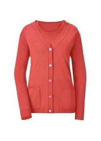 Classic Dog Strickpullover CLASSIC "Twinset", Damen, Gr. 44, rot (korallenrot), 100% Polyacryl, unifarben, figurumspielend, Pullover Twinset