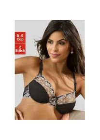 B&uuml;gel-BH Nuance, Damen, Gr. 95, Cup E, schwarz-wei&szlig; (schwarz, wei&szlig;, wei&szlig;), Spitze, Obermaterial: 68% Polyamid, 25% Polyester, 7% Elasthan, BHs B&uuml;gel-BH, mit sch&ouml;ner Stickereispitze, Dessous