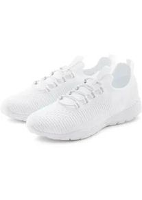 Sneaker Vivance "Freizeitschuh, Halbschuh, Turnschuhe", Damen, Gr. 36, wei&szlig;, Obermaterial: 100% Textilmaterial. Decksohle: 100% Textilmaterial. Futter: 100% Textilmaterial. Laufsohle: 100% Synthetik, unifarben, Basic, Schuhe Sneaker, superleicht, zum Reinschl&uuml;pfen mit elastischen Schn&uuml;rb&auml;ndern VEGAN