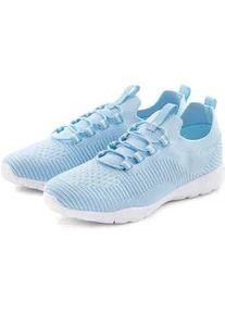 Sneaker Vivance "Freizeitschuh, Halbschuh, Turnschuhe", Damen, Gr. 36, blau (hellblau), Obermaterial: 100% Textilmaterial. Decksohle: 100% Textilmaterial. Futter: 100% Textilmaterial. Laufsohle: 100% Synthetik, unifarben, Schuhe Sneaker, superleicht, zum Reinschl&uuml;pfen mit elastischen Schn&uuml;rb&auml;ndern VEGAN