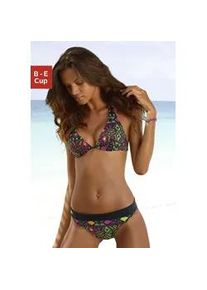 B&uuml;gel-Bikini Buffalo, Damen, Gr. 36, Cup C, schwarz (schwarz bedruckt), Microfaser, Bikini-Sets B&uuml;gel-Bikini, farbenfroher Ethnodruck