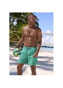 Badeshorts Kangaroos, Herren, Gr. S (46/48), N-Gr, gr&uuml;n (gr&uuml;n bedruckt), Recycling-Polyester, bedruckt, Badehosen Badeshorts, mit Melange-Effekt