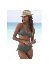 B&uuml;gel-Bikini-Top s.Oliver "Aiko", Damen, Gr. 40, Cup C, gr&uuml;n (oliv), Microfaser, Microfaser, Polyamid, unifarben, Bikini-Oberteile, mit H&auml;keloptik