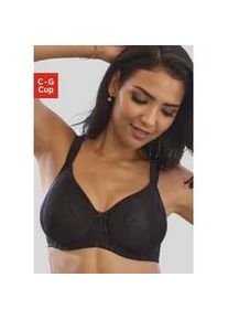 Minimizer-BH Nuance, Damen, Gr. 85, Cup C, schwarz, Microtouch, Obermaterial: 85% Polyamid, 15% Elasthan, BHs Minimizer-BH, mit B&uuml;gel und breiten, gef&uuml;tterten Tr&auml;gern, aus h&uuml;bschem Glanzjacquard