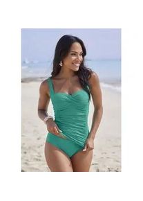 Tankini-Top Lascana "Comfy", Damen, Gr. 46, Cup D, blau (t&uuml;rkis), Recycling-Polyamid, unifarben, Bikini-Oberteile, Bequeme Passform ohne B&uuml;gel