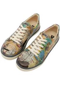Sneaker DOGO "Classic Schn&uuml;rsneaker Ancient Tales Damen Sneaker", Damen, Gr. 37, Normalschaft, bunt (mehrfarbig), Lederimitat, Schuhe Sneaker, Handgefertigt
