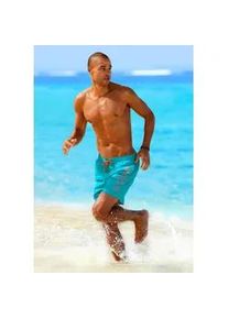 Badeshorts s.Oliver, Herren, Gr. XL (54/56), N-Gr, blau (t&uuml;rkis), Microfaser, Polyester, Badehosen Badeshorts, mit trendigem Logoprint