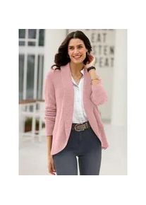 Strickjacke Inspirationen, Damen, Gr. 46, rosa (rosenquarz, meliert), 50% Baumwolle, 50% Polyacryl, unifarben, Strickjacken Strickjacke