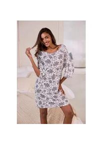 Nachthemd Vivance DREAMS, Damen, Gr. 36/38, N-Gr, wei&szlig; (wei&szlig; paisley), Single Jersey, Obermaterial: 100% Viskose, Paisley, bequem kurz, Rundhals, Raglan&auml;rmel elastischer Bund, Kleider Nachthemd, mit Paisleymuster