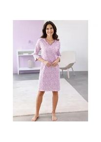 Nachthemd "Nachthemd", Damen, Gr. 40/42, Normalgr&ouml;&szlig;en, lila (wei&szlig;, orchidee, bedruckt), 100% Baumwolle, gemustert, mehrfarbig, Kleider Nachthemd