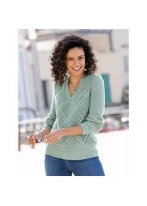 Ajourpullover Inspirationen "Pullover", Damen, Gr. 40, gr&uuml;n (kalkmint), 51% Polyacryl, 49% Baumwolle, unifarben, Pullover