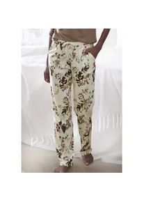 Pyjamahose Lascana, Damen, Gr. 32/34, N-Gr, beige (ecru gebl&uuml;mt), Single Jersey, Obermaterial: 50% Baumwolle, 50% Viskose, gebl&uuml;mt, Basic, Basic lang, Hosen Pyjamahose, mit Druck