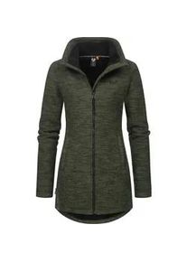 Strickjacke Ragwear "Miram Melange", Damen, Gr. XXXL(46), gr&uuml;n (olivgr&uuml;n), Grobstrick, Obermaterial: 56% Baumwolle, 44% Polyester; Innenfutter: 100% Polyester, figurumspielend Po-bedeckend, hoch geschlossener Ausschnitt, &Auml;rmel ohne &Auml;rmelschlitz normaler Saum mit Daumenl&ouml;chern, Strickjacken Strickjacke, Kuschelige &Uuml;bergangsjacke in Strick-Optik