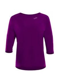 Longsleeve WINSHAPE "DT111LS", Damen, Gr. XS, lila (schwarz plum), 85% Polyester, 15% Elasthan, U-Boot-Ausschnitt, Shirts Yogawear Yogashirt, Functional Light and Soft