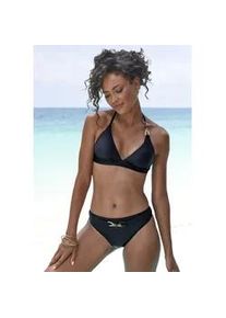 Bikini-Hose Lascana "Yves", Damen, Gr. 34, N-Gr, schwarz, Recycling-Polyamid, unifarben, Badehosen Bikini-Hose, mit edlen Zierg&uuml;rtel