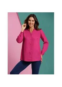 Longbluse Classic Basics, Damen, Gr. 40, pink, 100% Polyester, unifarben, V-Ausschnitt, Blusen Longbluse