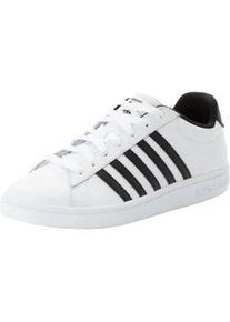 Sneaker K-Swiss "COURT TIEBREAK II", Herren, Gr. 43, schwarz-wei&szlig; (wei&szlig;, schwarz, wei&szlig;), Leder, Schuhe Sneaker