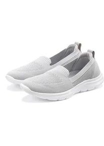 Slipper Lascana "Halbschuh, Sneaker", Damen, Gr. 41, grau (hellgrau), Obermaterial: 100% Textilmaterial. Decksohle: 100% Textilmaterial. Futter: 100% Textilmaterial. Laufsohle: 100% Synthetik, Strukturmuster, unifarben, Basic, Schuhe Slipper, aus bequemen Textil-Material zum Reinschl&uuml;pfen VEGAN, Topseller