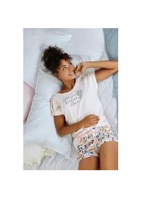 Pyjamashorts Vivance DREAMS, Damen, Gr. 40/42, N-Gr, rosa (rosa, blau, gebl&uuml;mt), Single Jersey, Obermaterial: 50% Baumwolle, 50% Viskose, gebl&uuml;mt, Basic, bequem kurz, Hosen, mit Allover-Druck