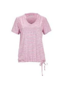 T-Shirt Killtec "WMN TSHRT F", Damen, Gr. 46, pink, Obermaterial: 94% Polyester, 6% Elasthan, Rundhals, Shirts T-Shirt, Gestreiftes, schnelltrocknendes Funktionsshirt mit verstellbarem Saum