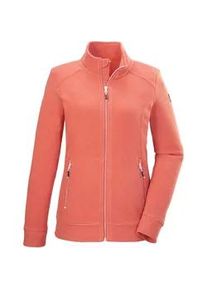 Fleecejacke Killtec "KOS 100 WMN FLC JCKT", Damen, Gr. 40, rot (hellrot), Obermaterial: 100% Polyester, Jacken Fleecejacke, Gestreifte Damen-Fleecejacke mit Zipper-Taschen und Kinnschutz