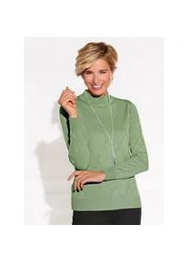 Stehkragenpullover "Stehkragen-Pullover", Damen, Gr. 50, gr&uuml;n (eucalyptus), 100% Polyacryl, unifarben, Pullover Stehkragenpullover